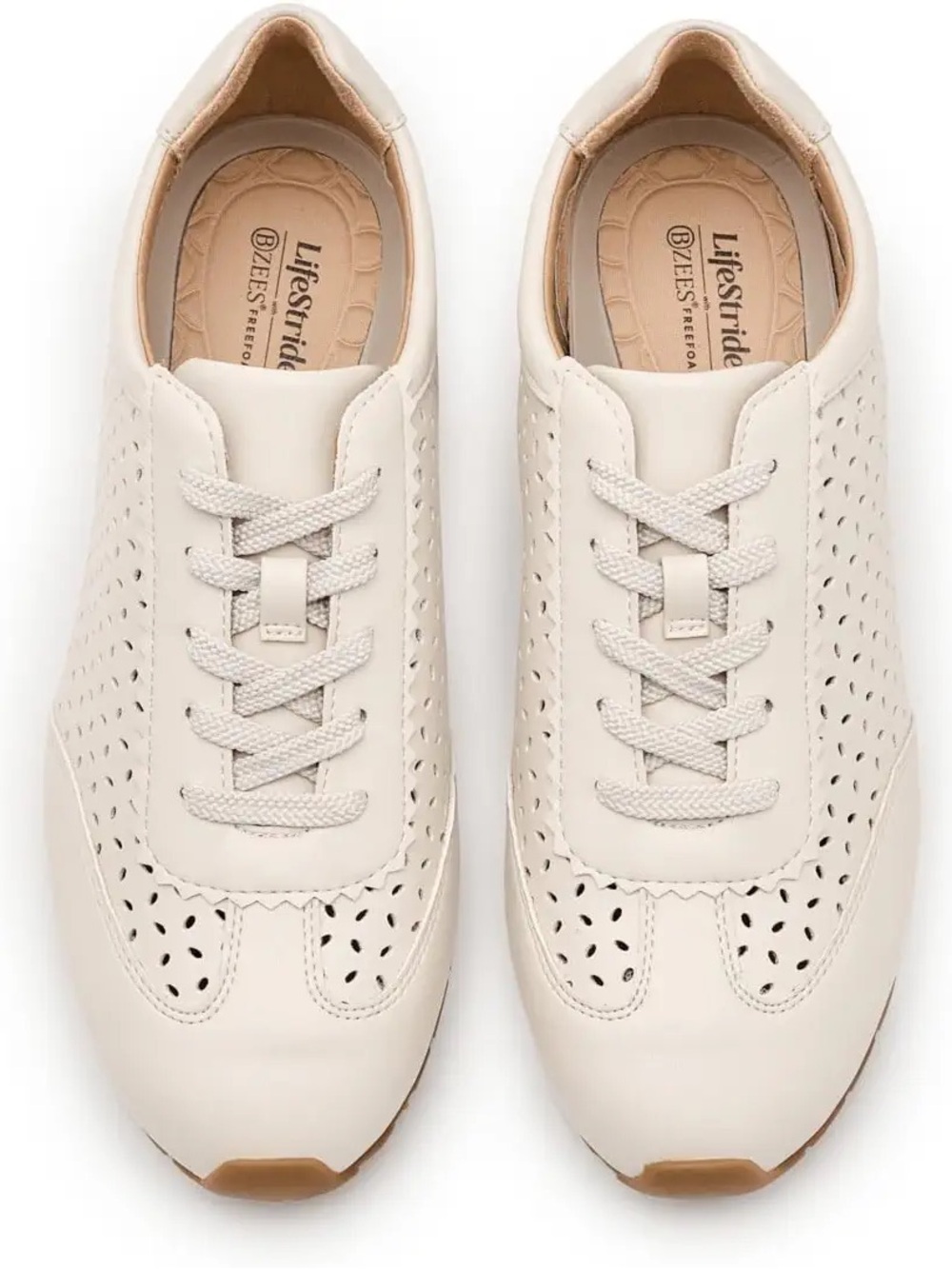 Life Stride Womens Forsynthia Perforated Slip-On Loafers in Bone NIB size 12